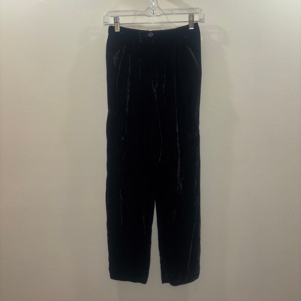 Forte_Forte Il Velluto Black Velvet Pants Made in Italy Size 00 Elastic Waist